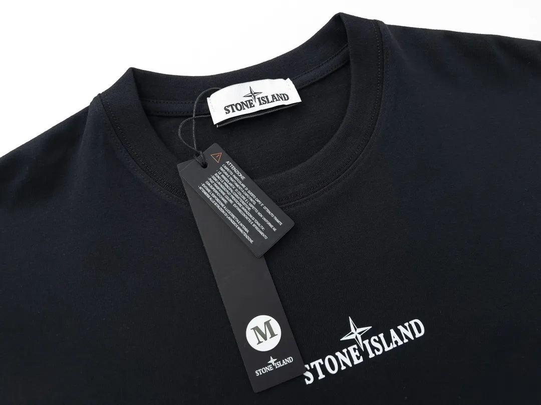 W655#P110💰 [Stone lsland/Stone Island summer new dark turbid compass printed pattern short-sleeved T-shirt] ⚠️[Original creation, high control of details] - Made of 260 grams of combed cotton, 32 count double yarn, soft and comfortable to the touch, sweat-absorbent and breathable. - Simple, basic and versatile style, original quality, the first choice for couples. - Made in a large factory, four needles and five threads on the shoulder, neatly routed, high quality workmanship. - Same style for men and women. Very versatile, one piece for everyone, details are clearly visible. Color: Black White Size: M L